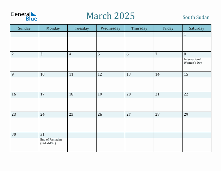 March 2025 Calendar with Holidays