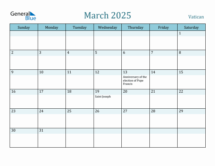 March 2025 Calendar with Holidays