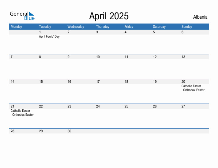 Fillable April 2025 Calendar