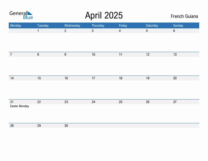 Fillable April 2025 Calendar