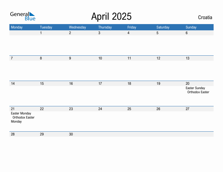 Fillable April 2025 Calendar