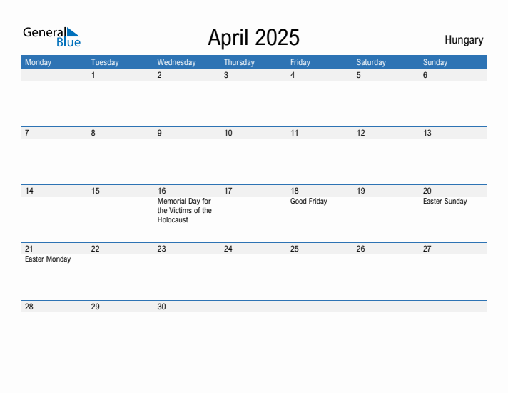 Fillable April 2025 Calendar