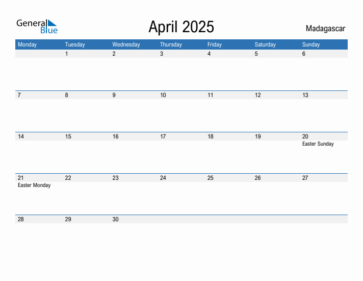 Fillable April 2025 Calendar