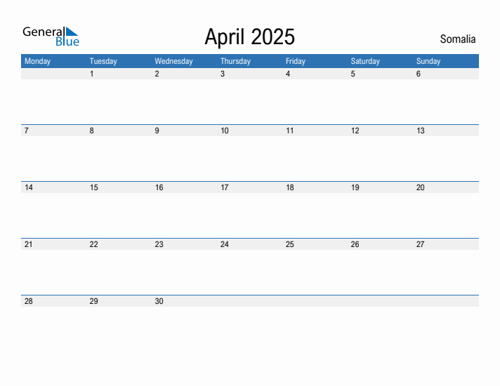 Fillable April 2025 Calendar