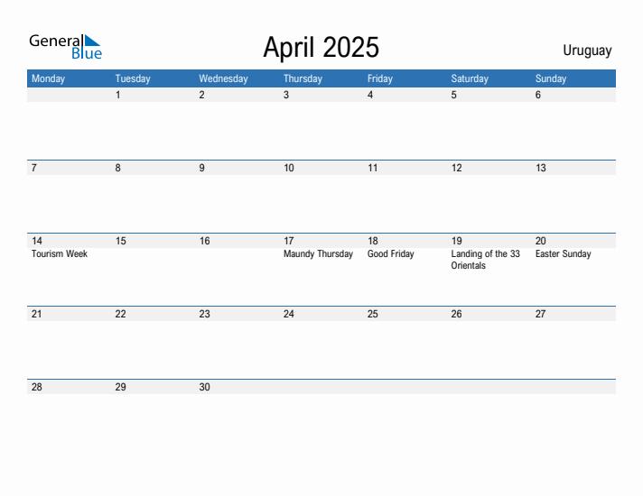 Fillable April 2025 Calendar