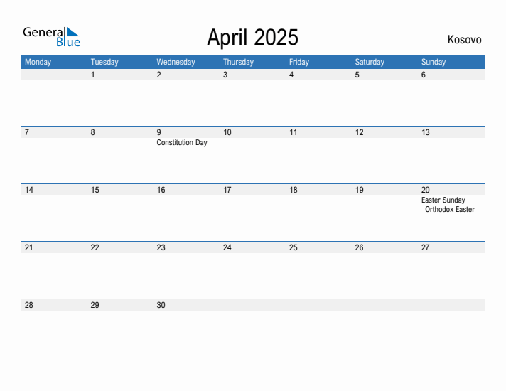 Fillable April 2025 Calendar