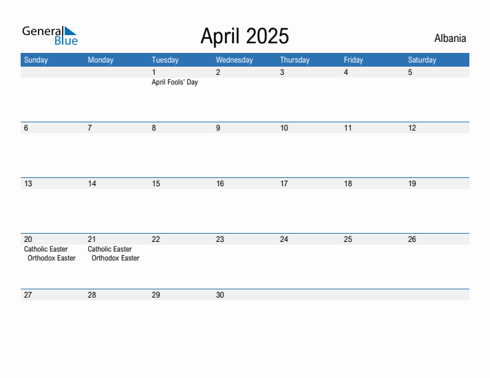 Fillable April 2025 Calendar