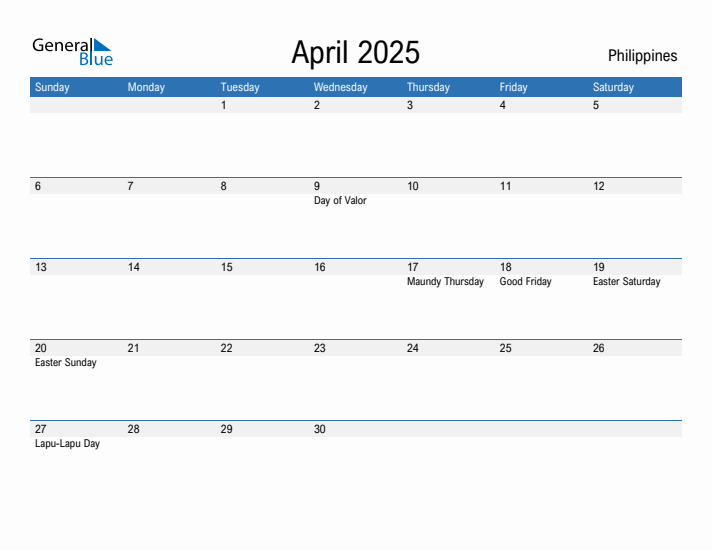 Fillable April 2025 Calendar