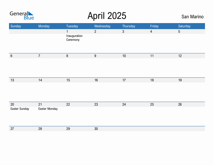 Fillable April 2025 Calendar