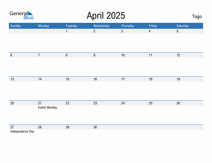 Fillable April 2025 Calendar