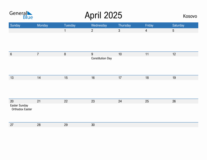 Fillable April 2025 Calendar