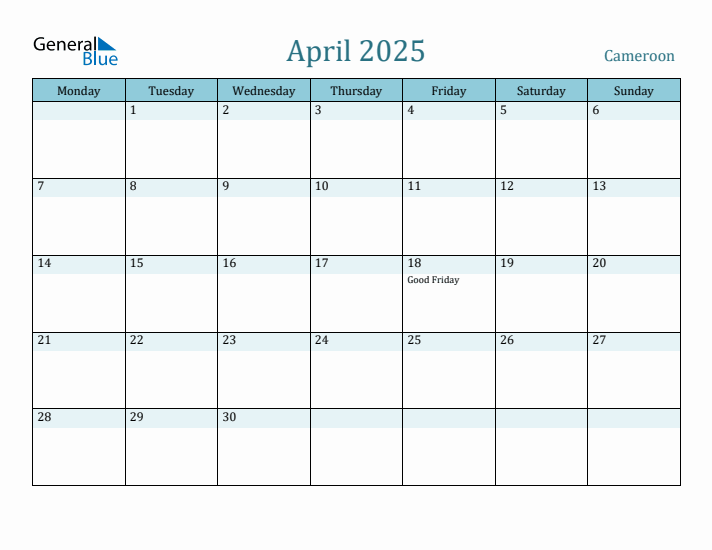 April 2025 Calendar with Holidays