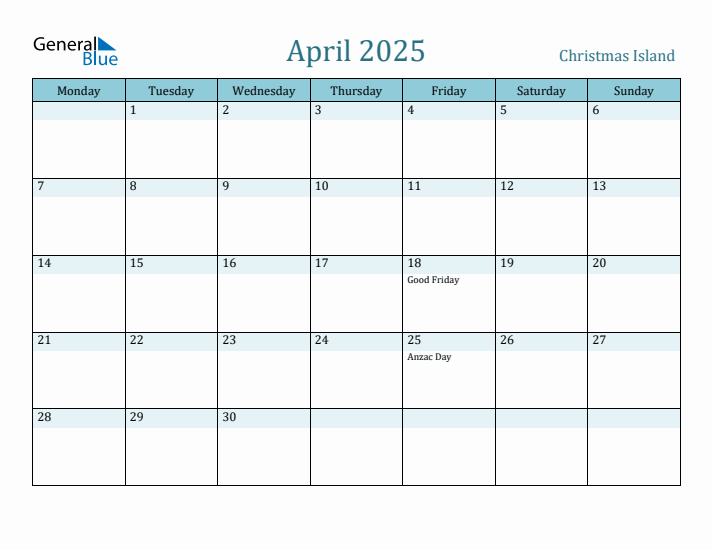 April 2025 Calendar with Holidays