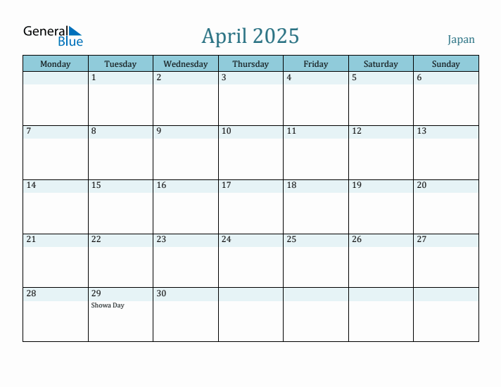 April 2025 Calendar with Holidays