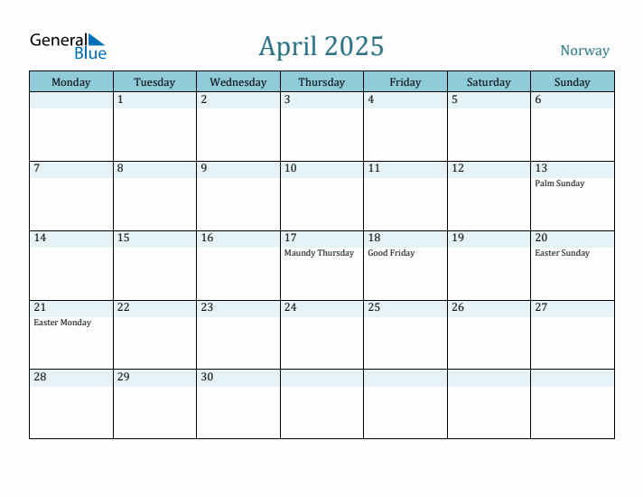 April 2025 Calendar with Holidays