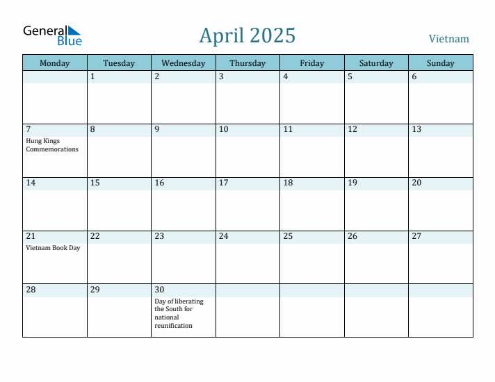 April 2025 Calendar with Holidays