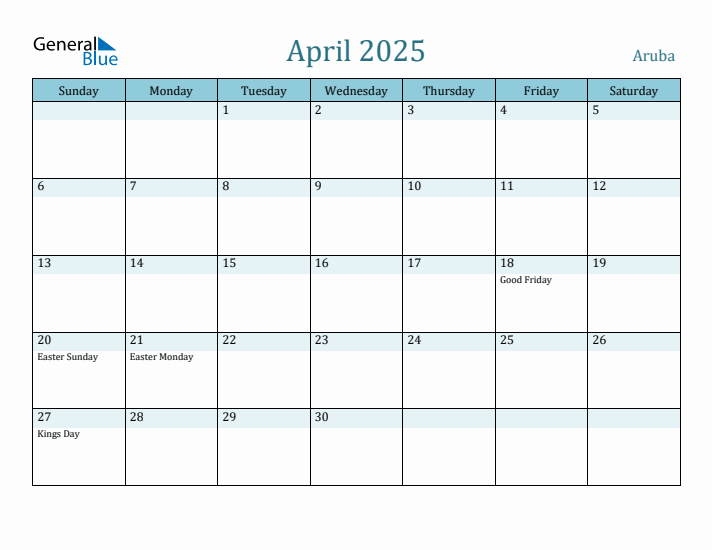 April 2025 Calendar with Holidays