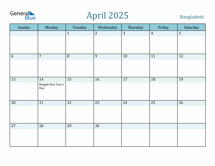 April 2025 Calendar with Holidays