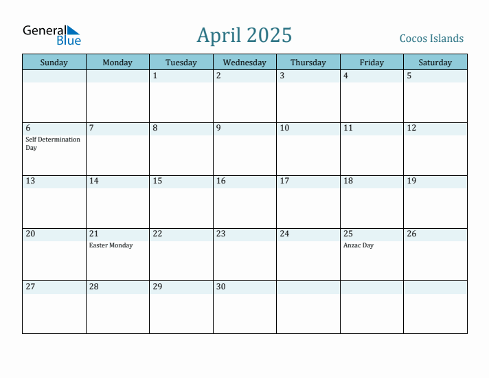 April 2025 Calendar with Holidays