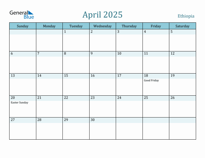 April 2025 Calendar with Holidays