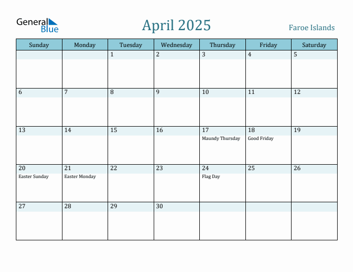 April 2025 Calendar with Holidays