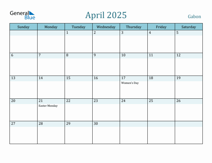 April 2025 Calendar with Holidays