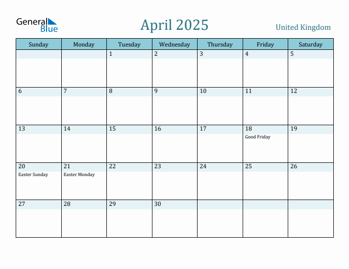 April 2025 Calendar with Holidays