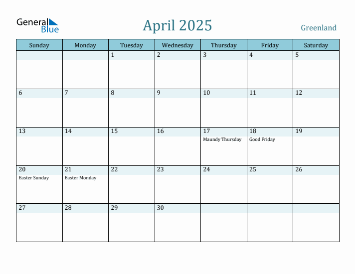 April 2025 Calendar with Holidays