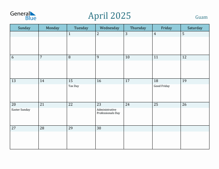 April 2025 Calendar with Holidays