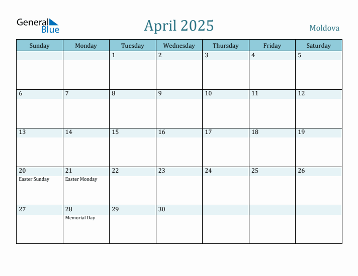 April 2025 Calendar with Holidays