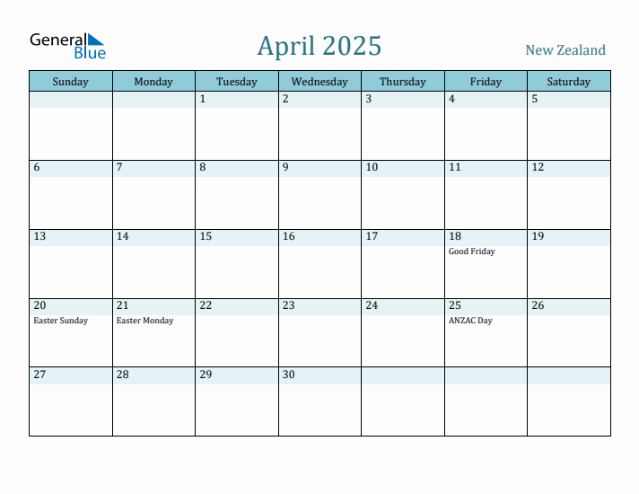 April 2025 Calendar with Holidays