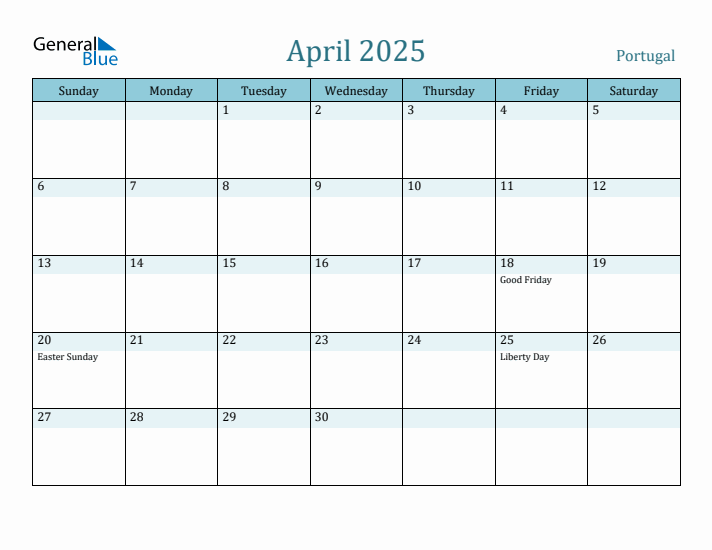 April 2025 Calendar with Holidays