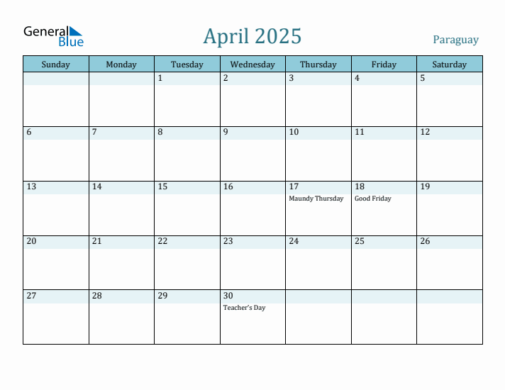 April 2025 Calendar with Holidays