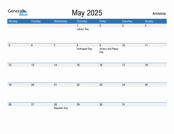 Fillable May 2025 Calendar