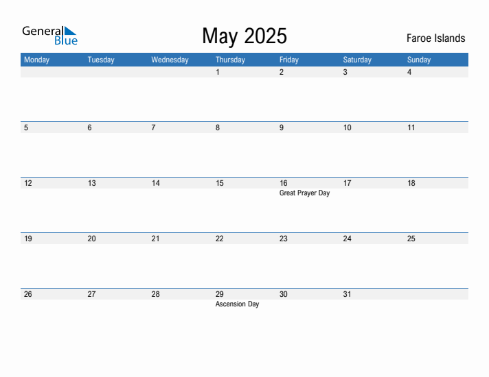 Fillable May 2025 Calendar