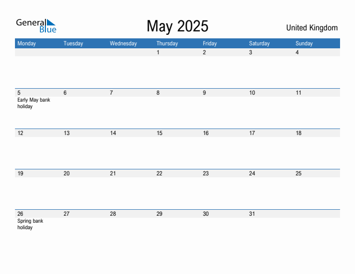 Fillable May 2025 Calendar