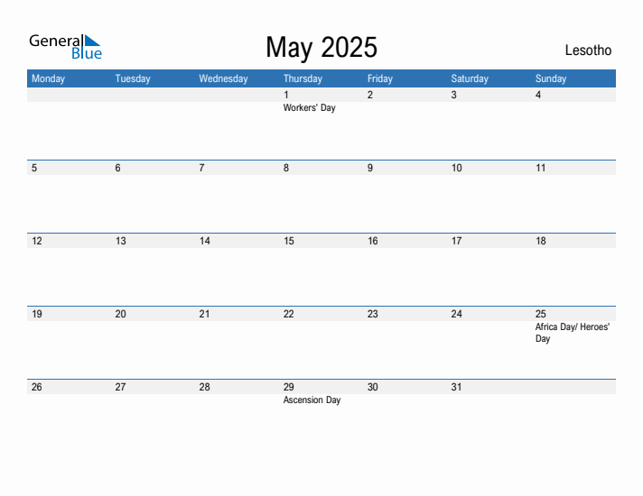 Fillable May 2025 Calendar