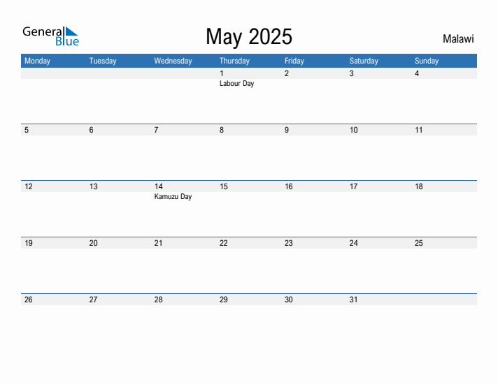 Fillable May 2025 Calendar