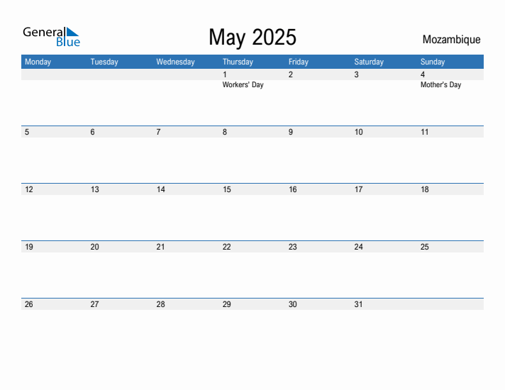 Fillable May 2025 Calendar