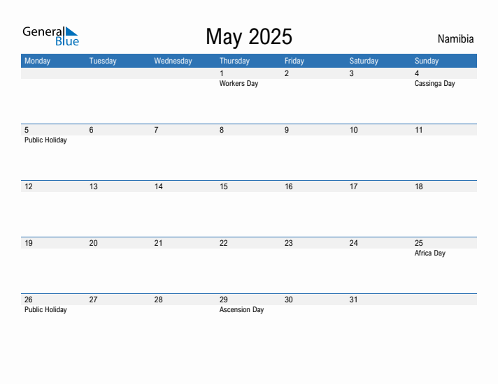 Fillable May 2025 Calendar