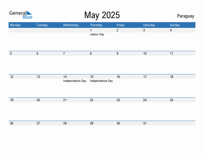 Fillable May 2025 Calendar