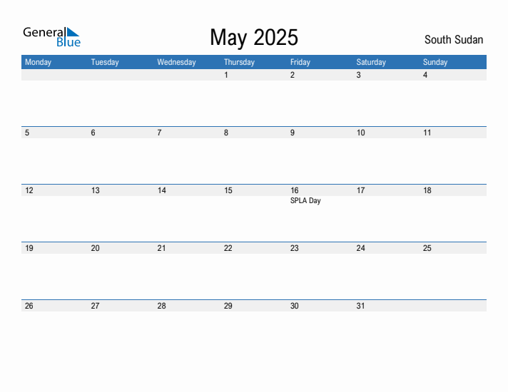 Fillable May 2025 Calendar