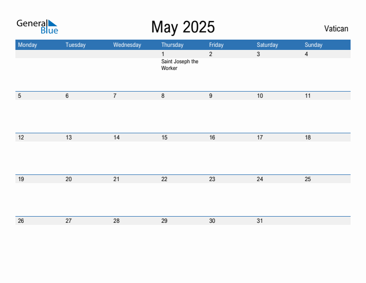 Fillable May 2025 Calendar