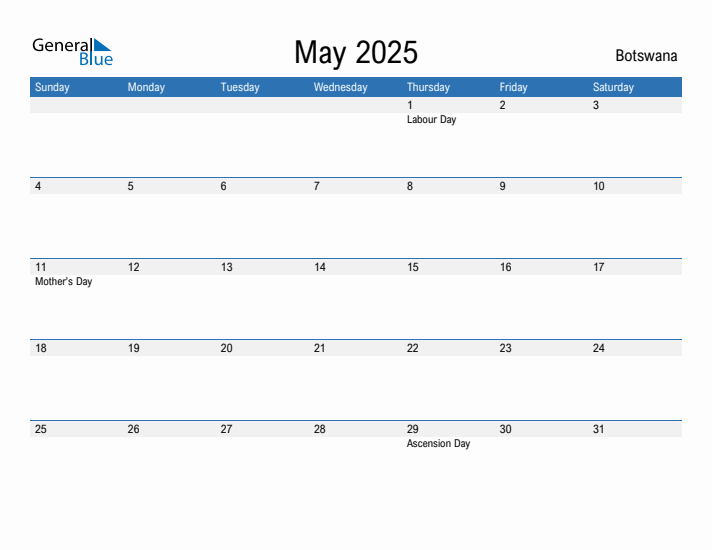 Fillable May 2025 Calendar