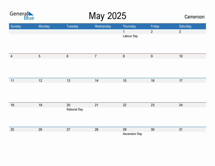 Fillable May 2025 Calendar