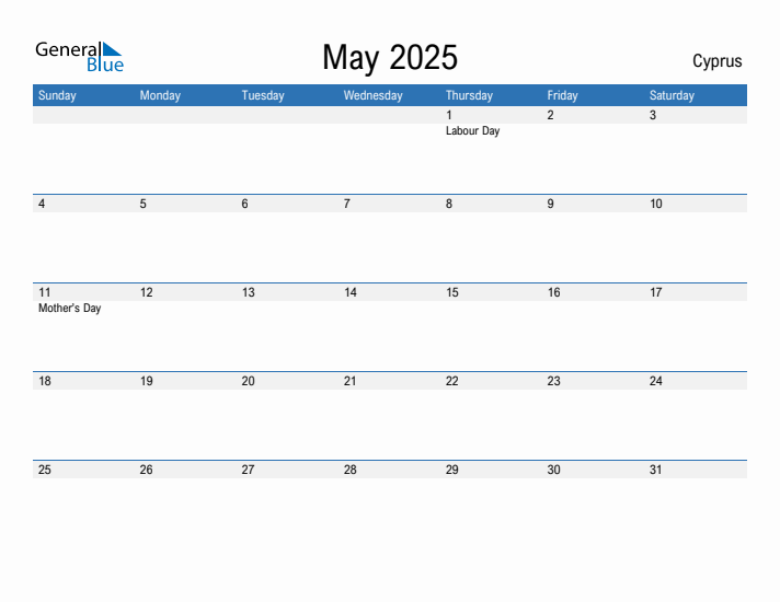 Fillable May 2025 Calendar