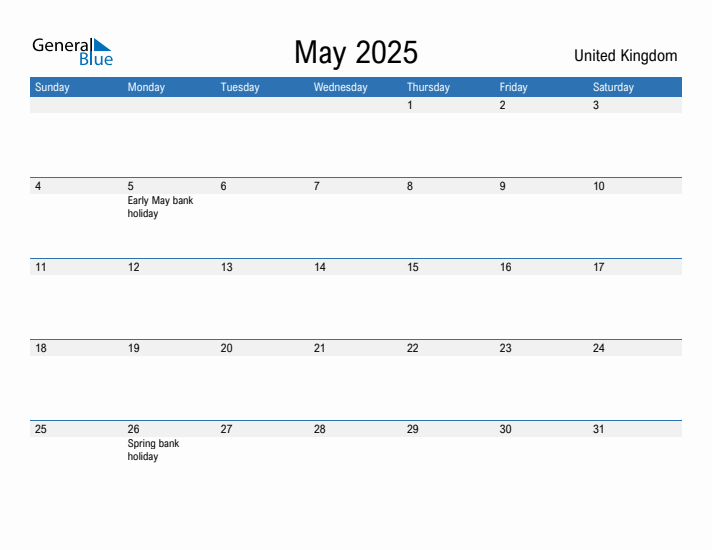 Fillable May 2025 Calendar