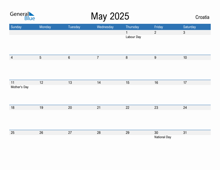 Fillable May 2025 Calendar