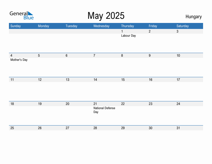 Fillable May 2025 Calendar