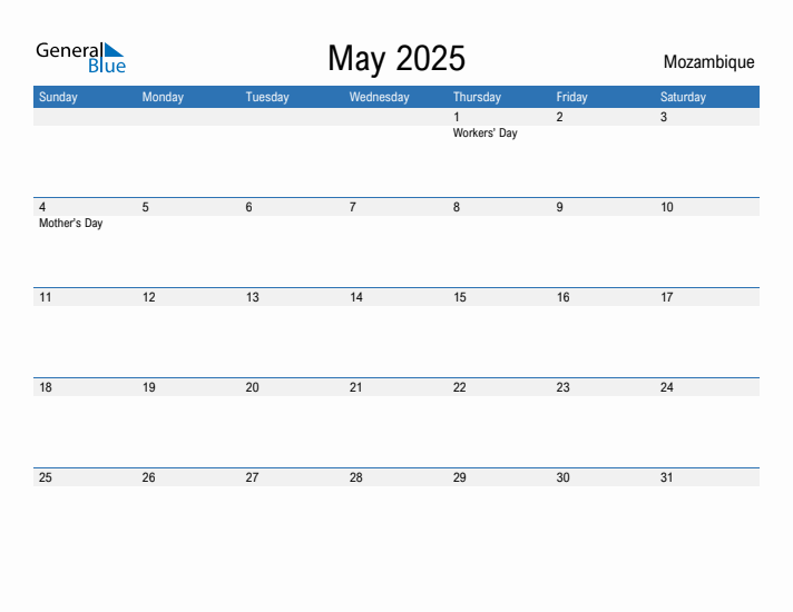 Fillable May 2025 Calendar